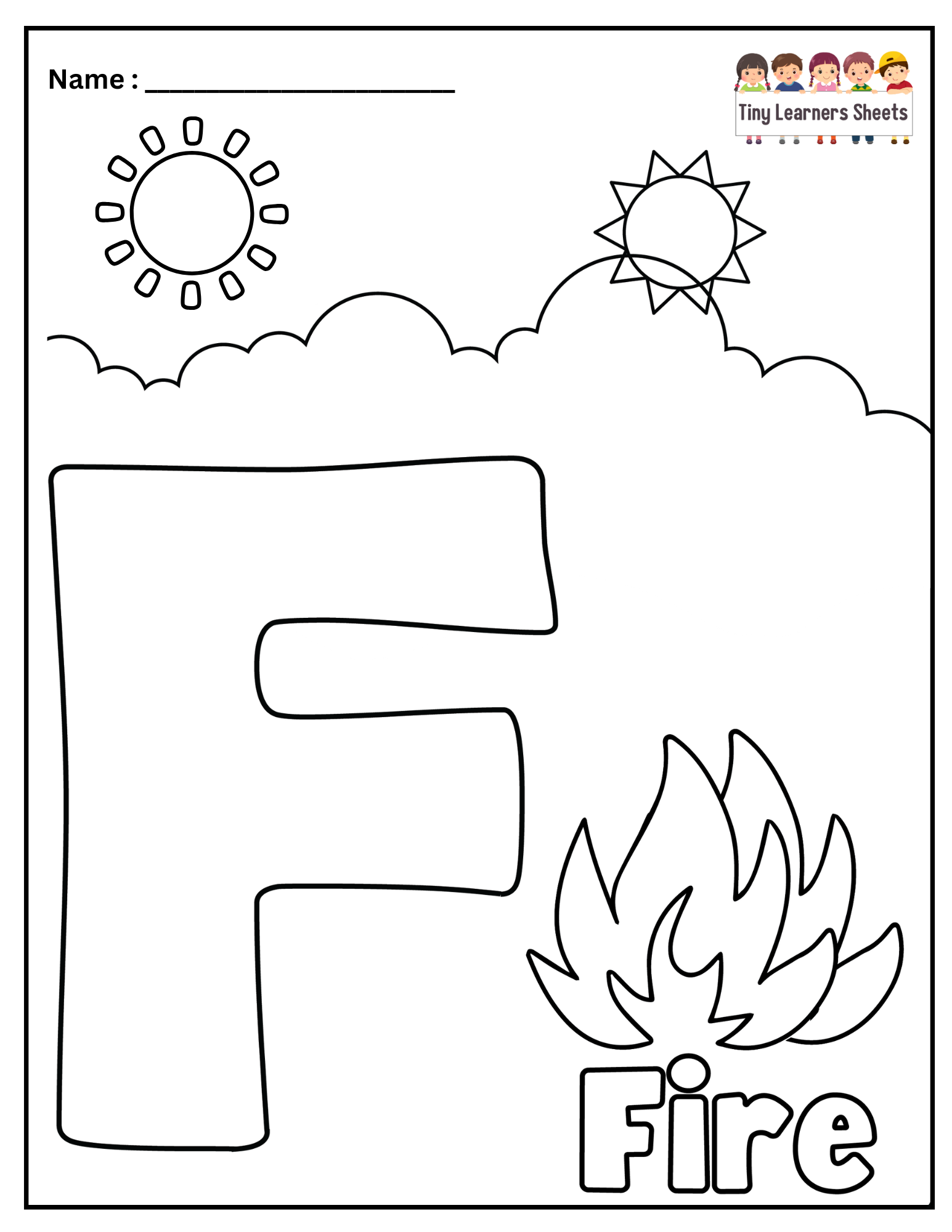 Letter F Coloring Page